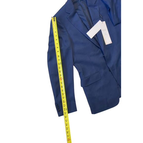 Calvin Klein Slim Fit Navy Suit Jacket 38L 100% Wool Two Button Blazer - Picture 8 of 13